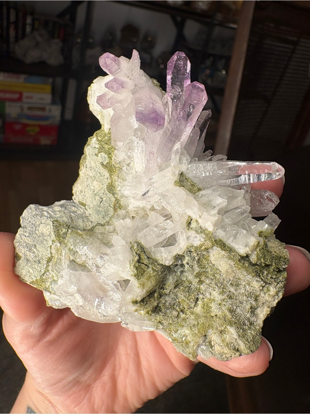 Veracruz Amethyst & Quartz on Epidote
